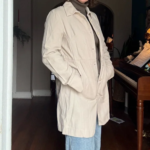 90s GAP 100% Cotton Jacket in Cream Size Large - Picture 2 of 12